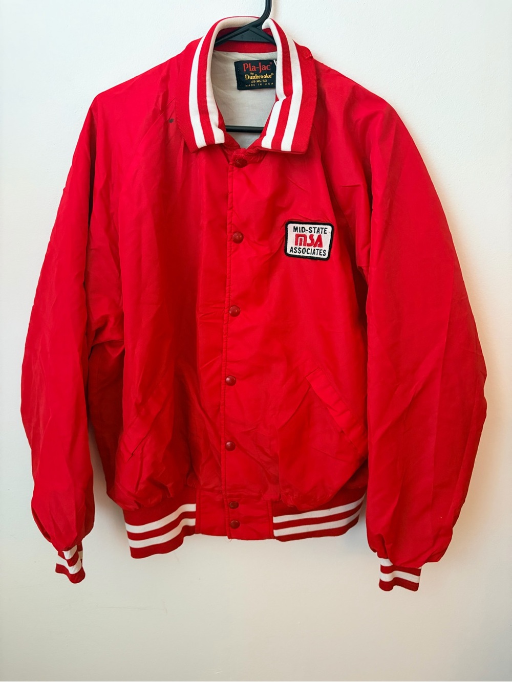 Dunbrooke Red and White Striped Collar Jacket